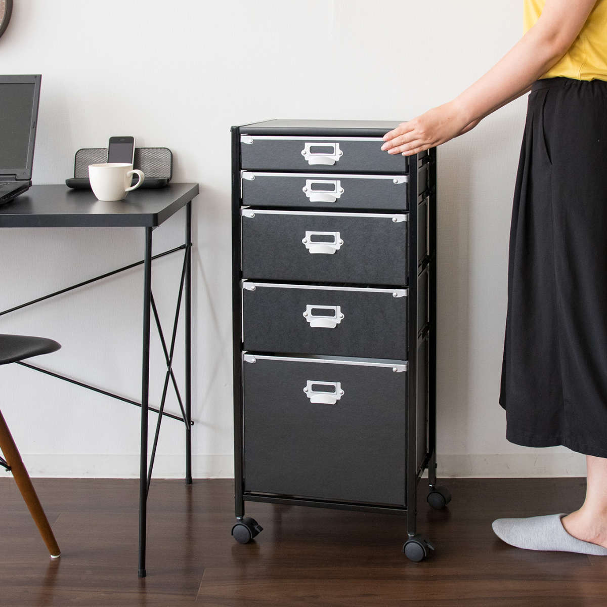 ミリタリー調チェスト「Attack☆King」【送料無料】 宮武製作所 チェスト A4 5段 （ 幅39×奥行31×高さ88.5cm 多段チェスト