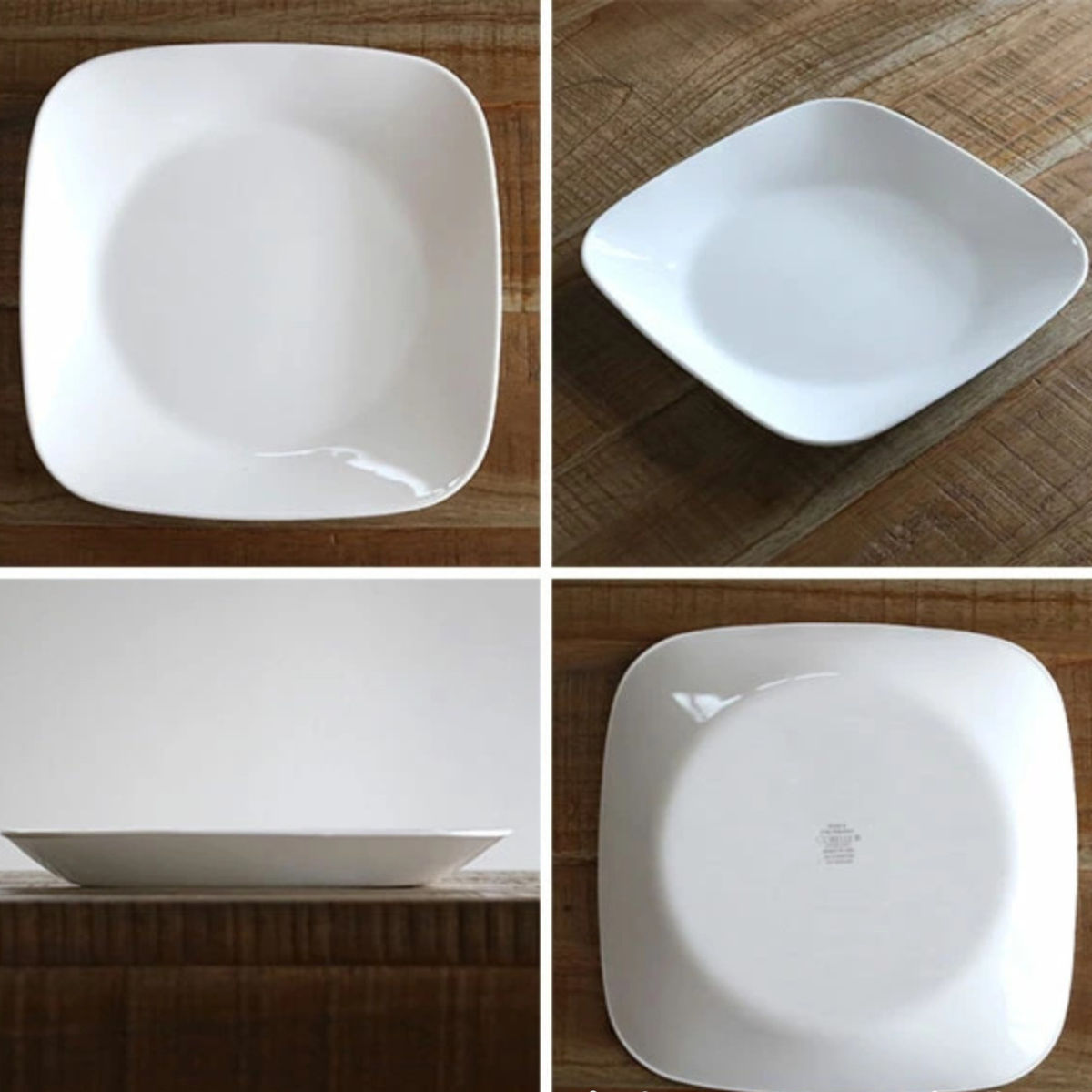プレート 22.5cm スクエア CORELLE ケイユクッカ 強化ガラス （ 食洗機