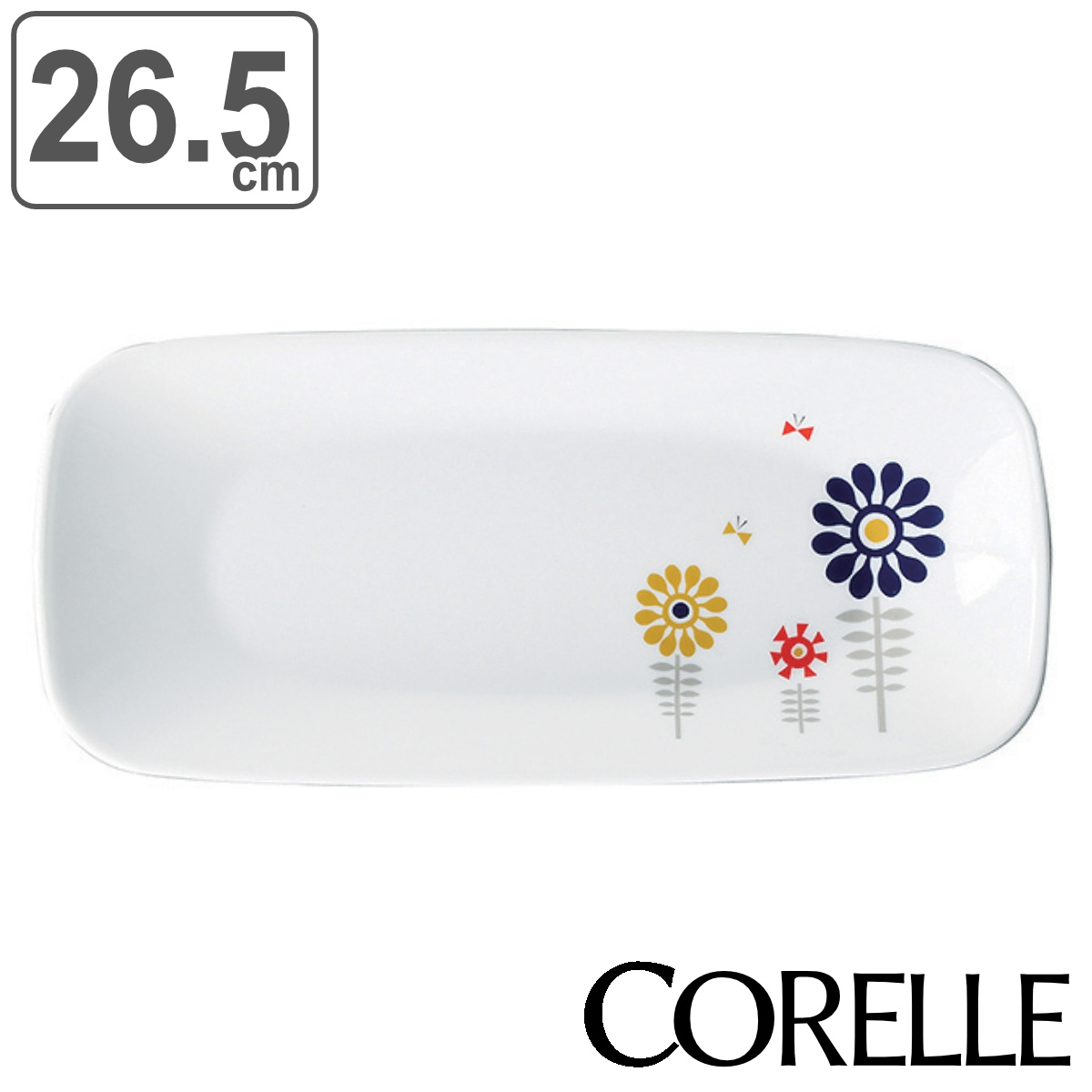 プレート 26.5cm スクエア CORELLE ケイユクッカ 強化ガラス （ 食洗機