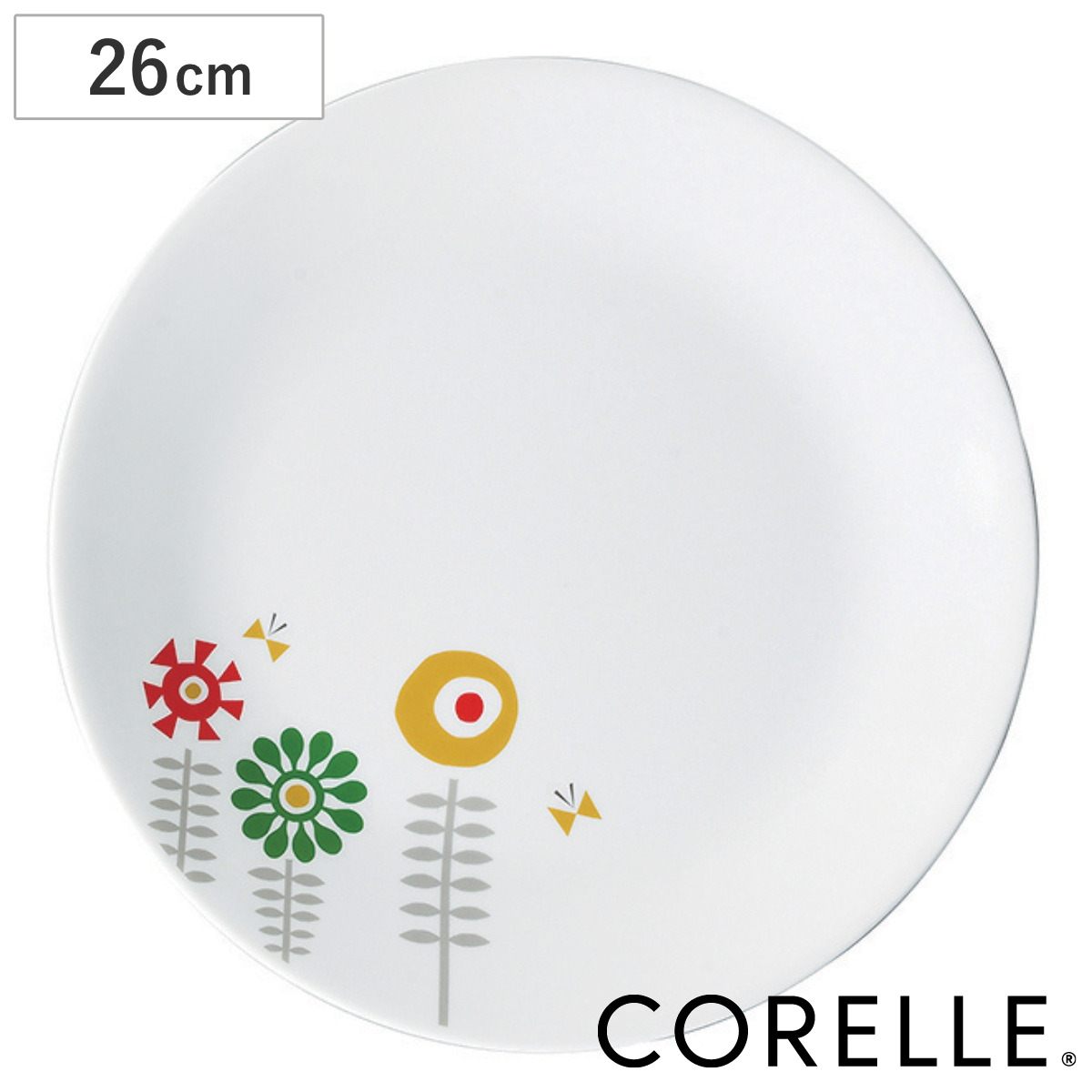 プレート 26cm CORELLE ケイユクッカ 強化ガラス （ 食洗機対応 電子