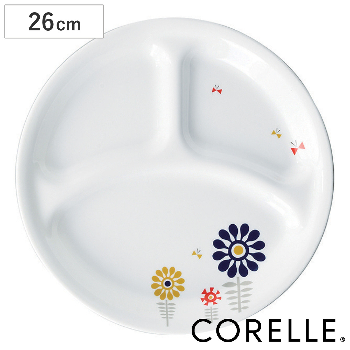 ランチプレート 26cm CORELLE ケイユクッカ 強化ガラス （ 食洗機対応