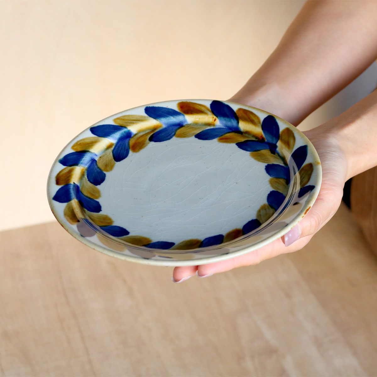 プレート 18.5cm 藍 陶器 波佐見焼 （ 食洗機対応 電子レンジ対応 皿