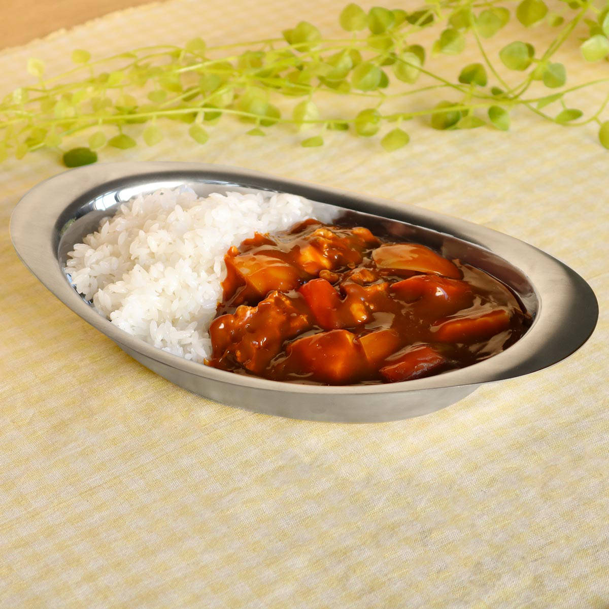 昭和レトロカレーライス皿　２０枚セット組　　ステンレス小判皿　町中華・洋食 カレー皿 27cm ステンレス 洋食屋さん （ 食洗機対応 楕円皿