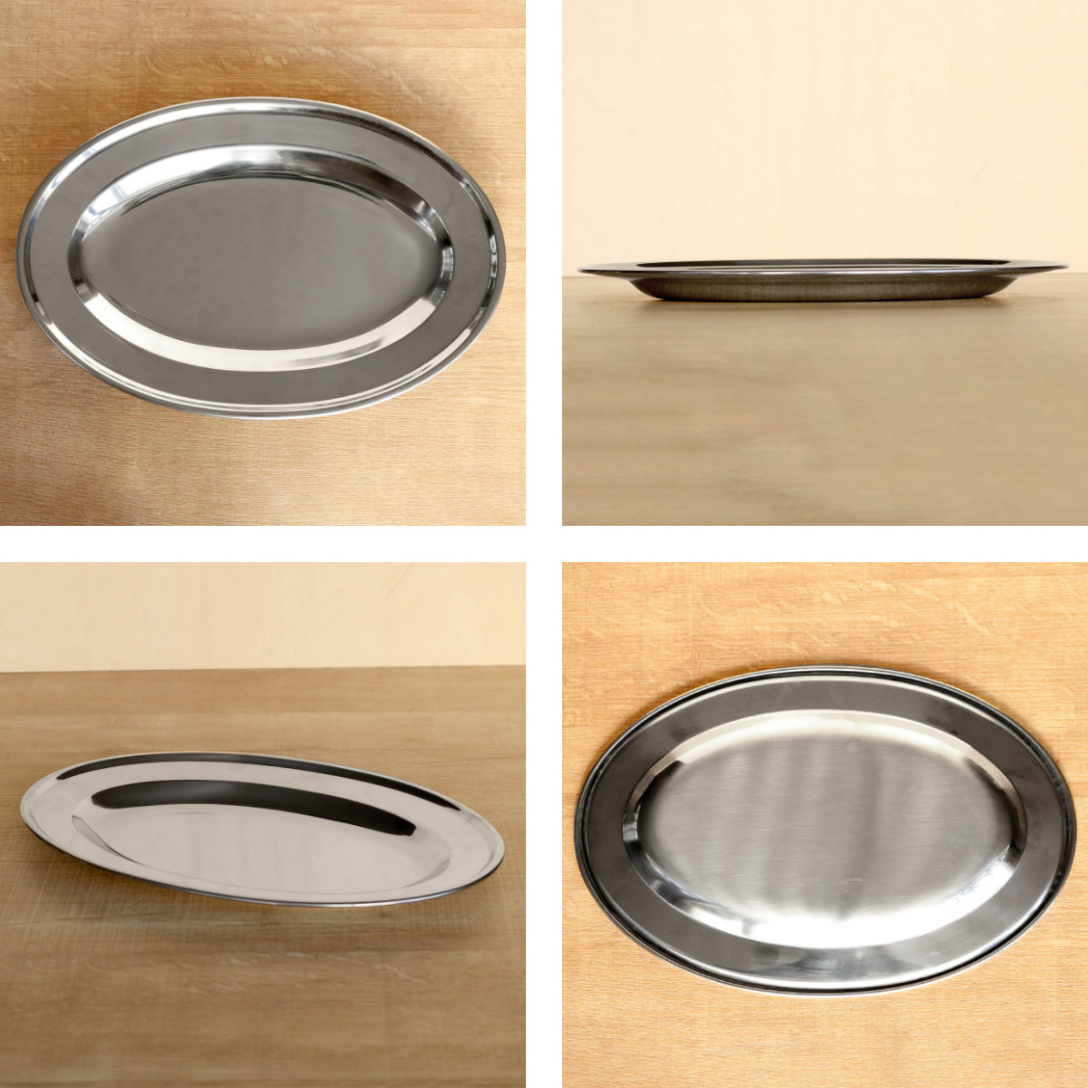 パスタ皿 30cm ステンレス 洋食屋さん （ 食洗機対応 楕円皿