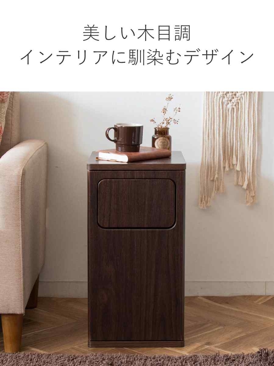 宮武製作所 ゴミ箱 20L Empro プッシュダストボックス ふた付き 木目調