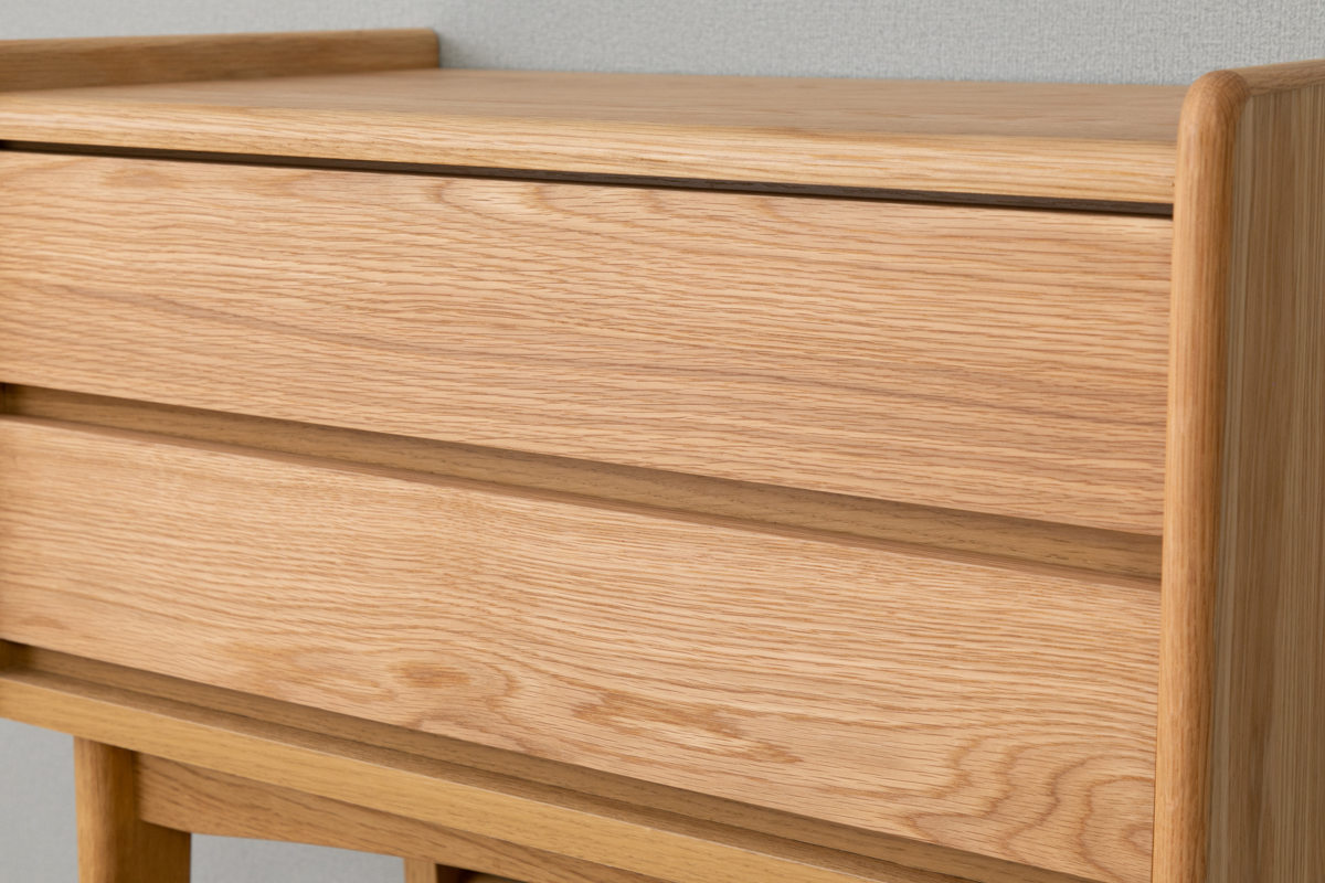 コンソール 引き出し 2段 北欧風 天然木突板 KICCA 幅65cm （ テーブル