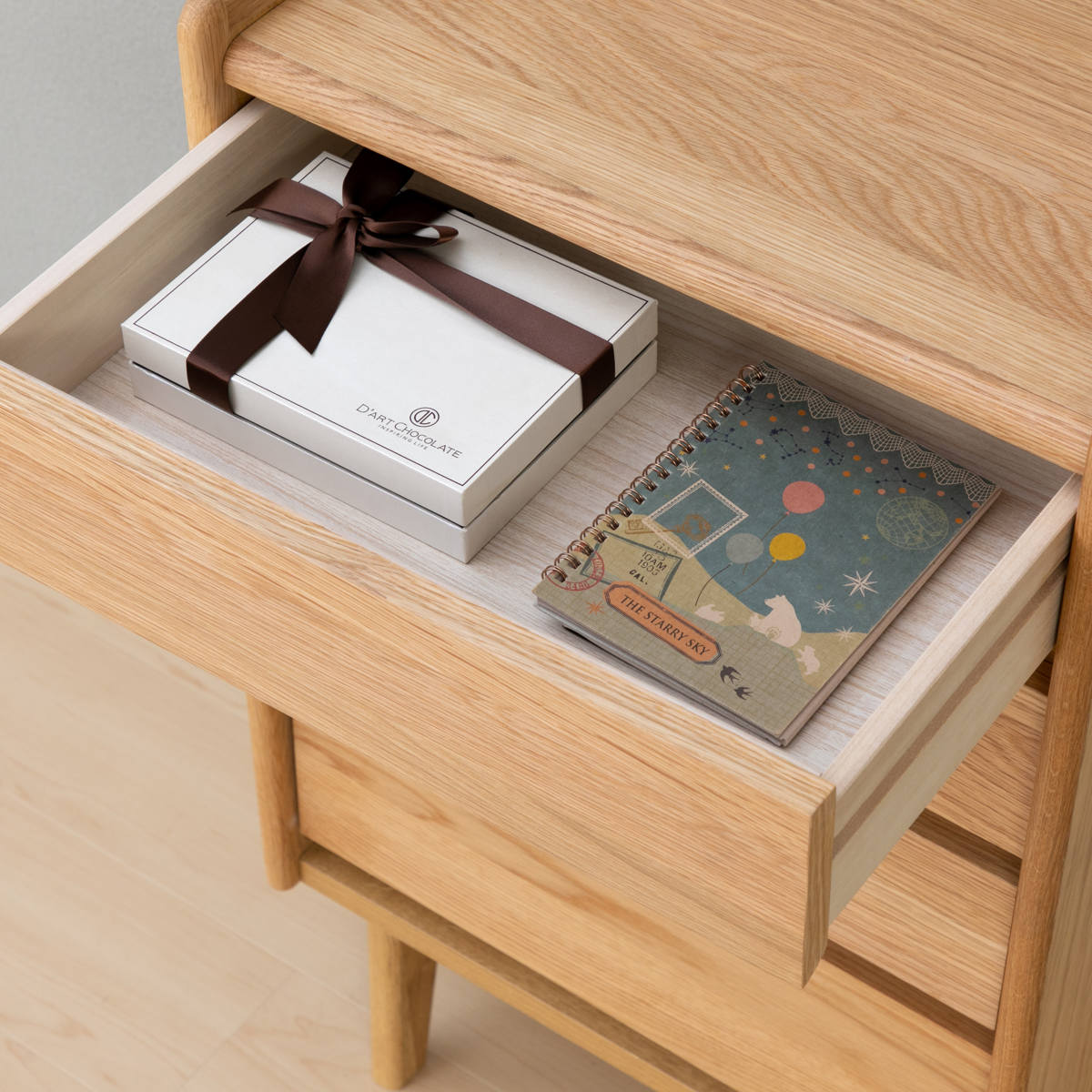 チェスト 4段 北欧風 天然木突板 KICCA 幅50cm （ リビングチェスト