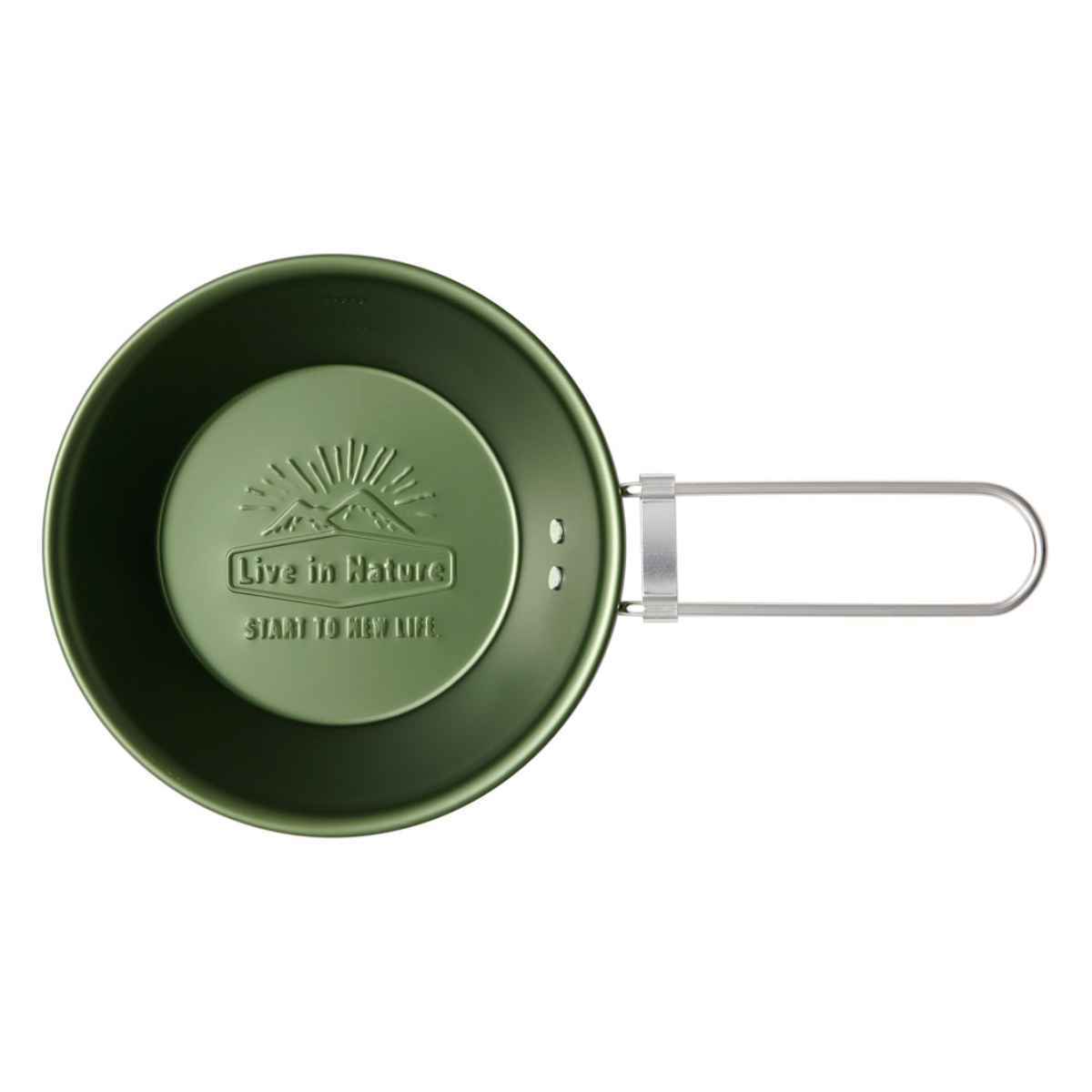 GeerTop グリーン シェラカップ シェラカップ 300ml 折り畳みハンドル付 LIVE IN NATURE （ 折りたたみ