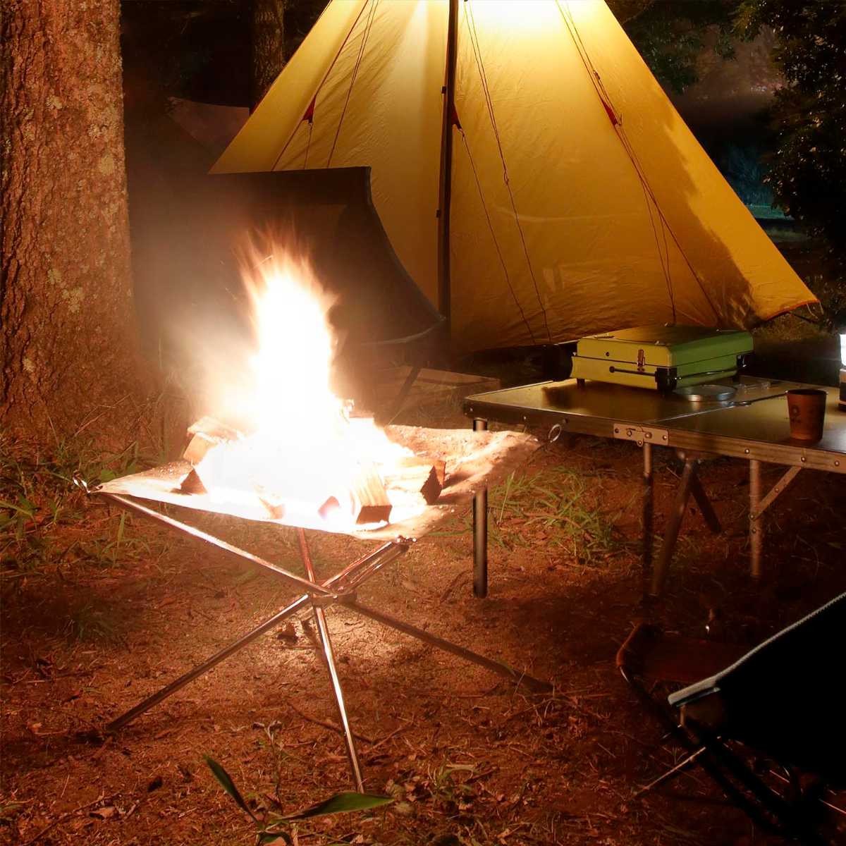 HAC（ハック） 焚き火台 幅43×奥行43×高さ35cm フォールディング