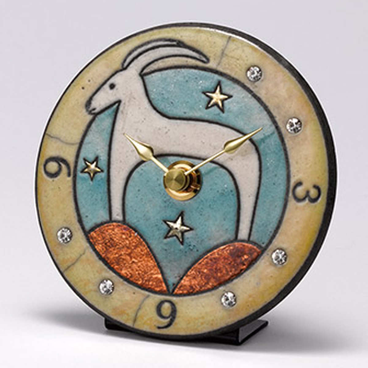 時計 置き掛け兼用 山羊座 アントニオ・ザッカレラ アナログ Z935