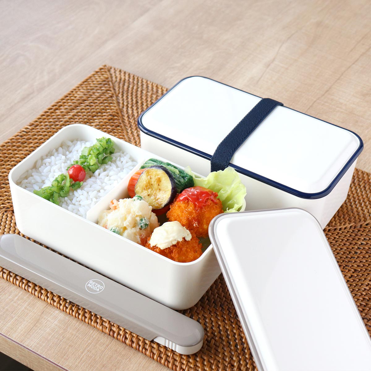 弁当箱 940ml 1段 レトロモーダ スクエアワイドランチ （ お弁当箱