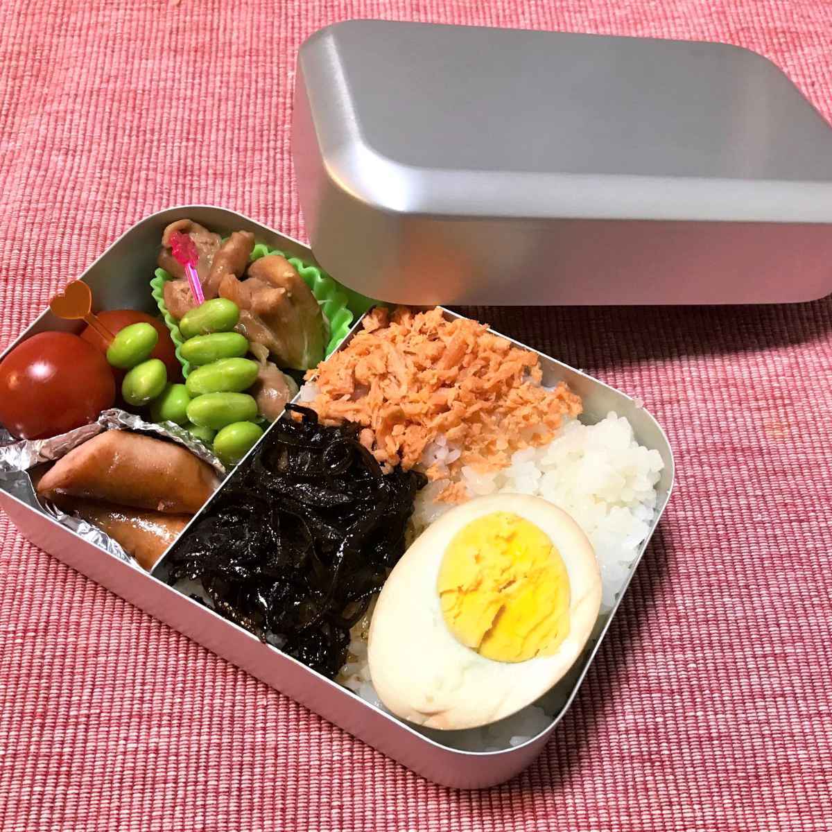 弁当箱 1段 400ml アルミ 角丸型 （ お弁当箱 ランチボックス お弁当 弁当 一段 ）