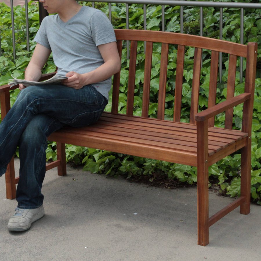 ガーデンベンチ 木製ベンチ 幅128cm （ ベンチ 木製 屋外 ウッドチェア