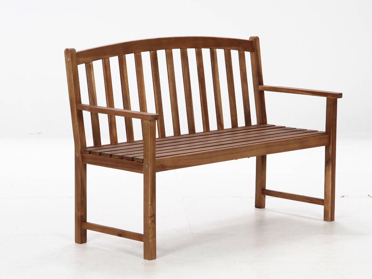 ガーデンベンチ 木製ベンチ 幅128cm （ ベンチ 木製 屋外 ウッドチェア