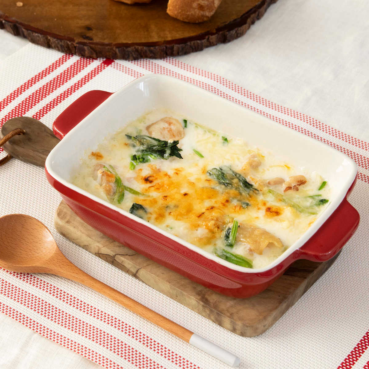 パール金属 グラタン皿 18cm 長方形 深型 陶磁器 （ 電子レンジ対応