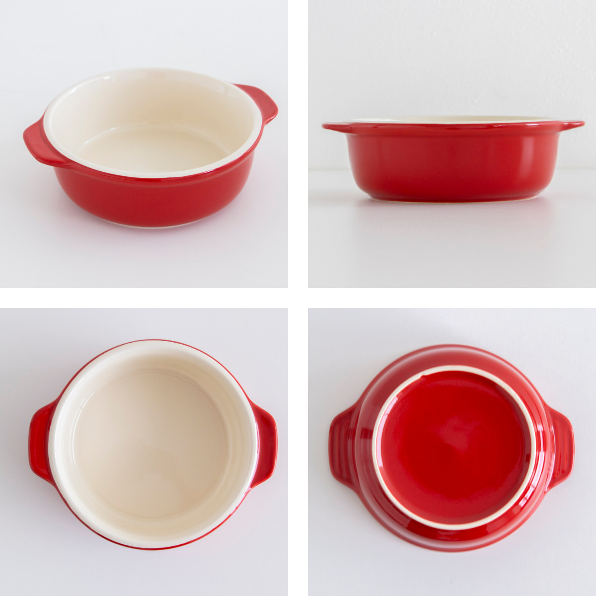 パール金属 グラタン皿 15cm 丸型 深型 陶磁器 （ 電子レンジ対応