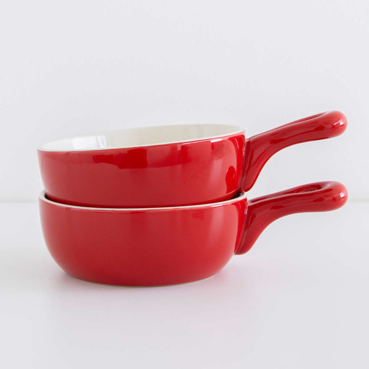 パール金属 グラタン皿 15cm 丸型 持ち手付き 深型 陶磁器 （ 電子