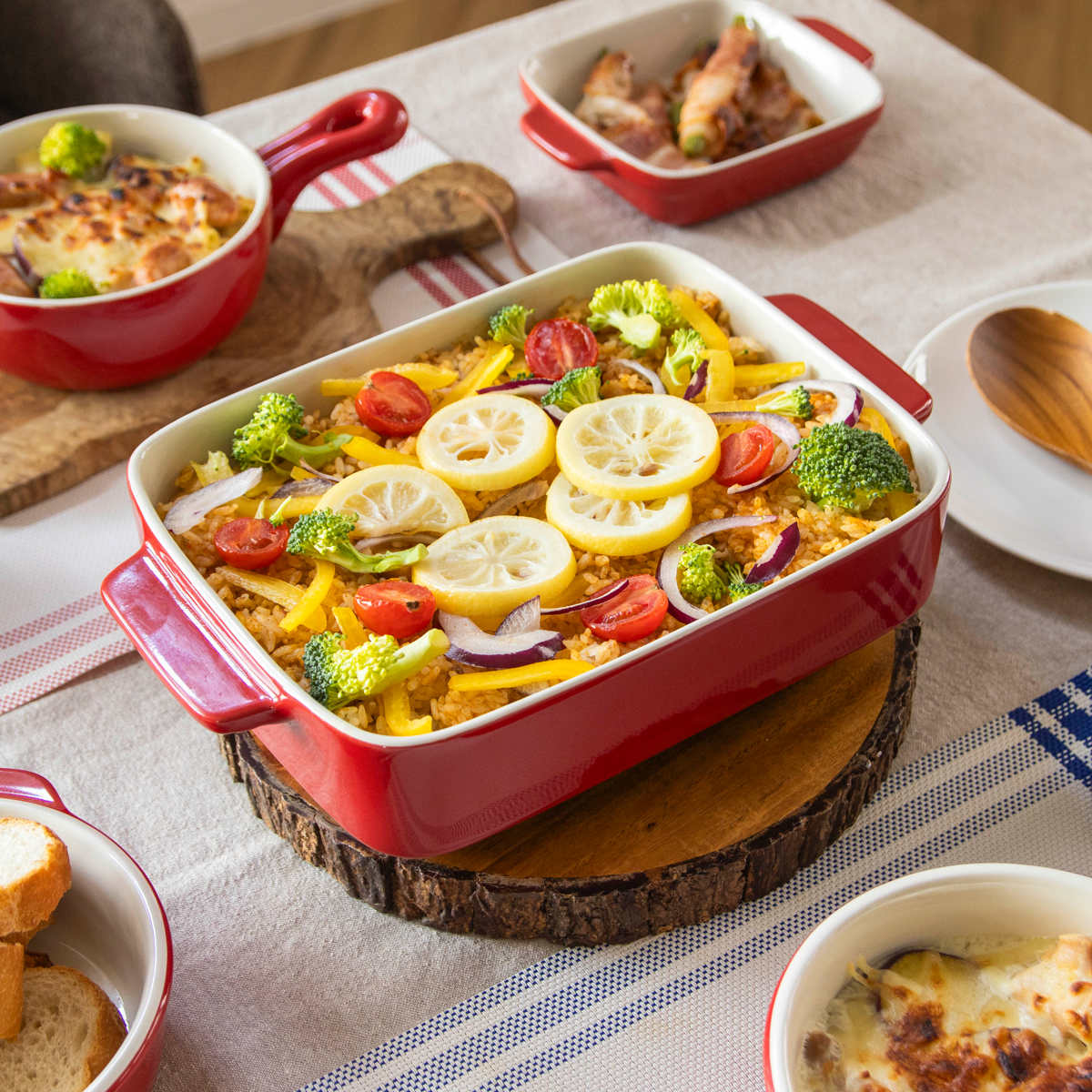 パール金属 グラタン皿 24cm 長方形 深型 陶磁器 （ 電子レンジ対応