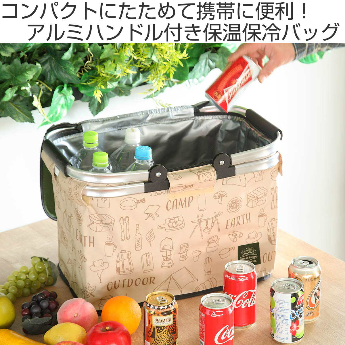 スケーター 保冷バッグ 30L アルミハンドルバスケット LIVE IN