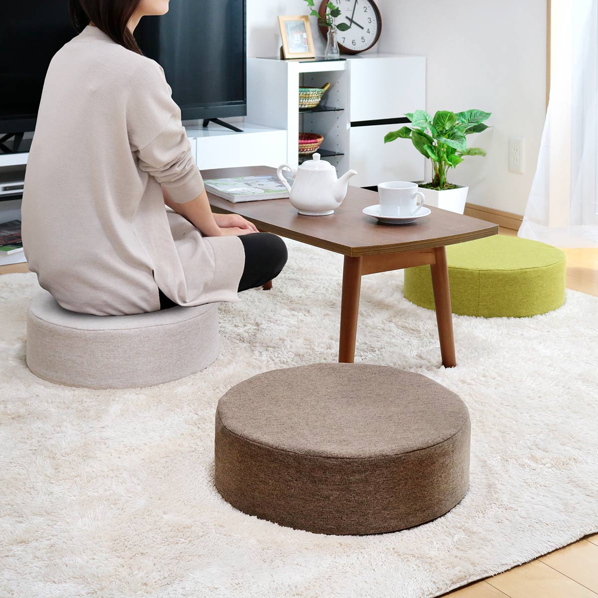 フロアクッション 直径40cm 円形 低反発 ...の詳細画像4