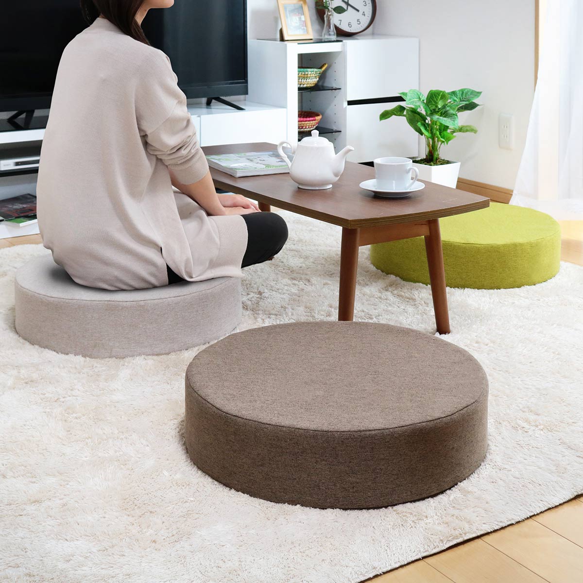フロアクッション 直径50cm 円形 低反発 ...の詳細画像4