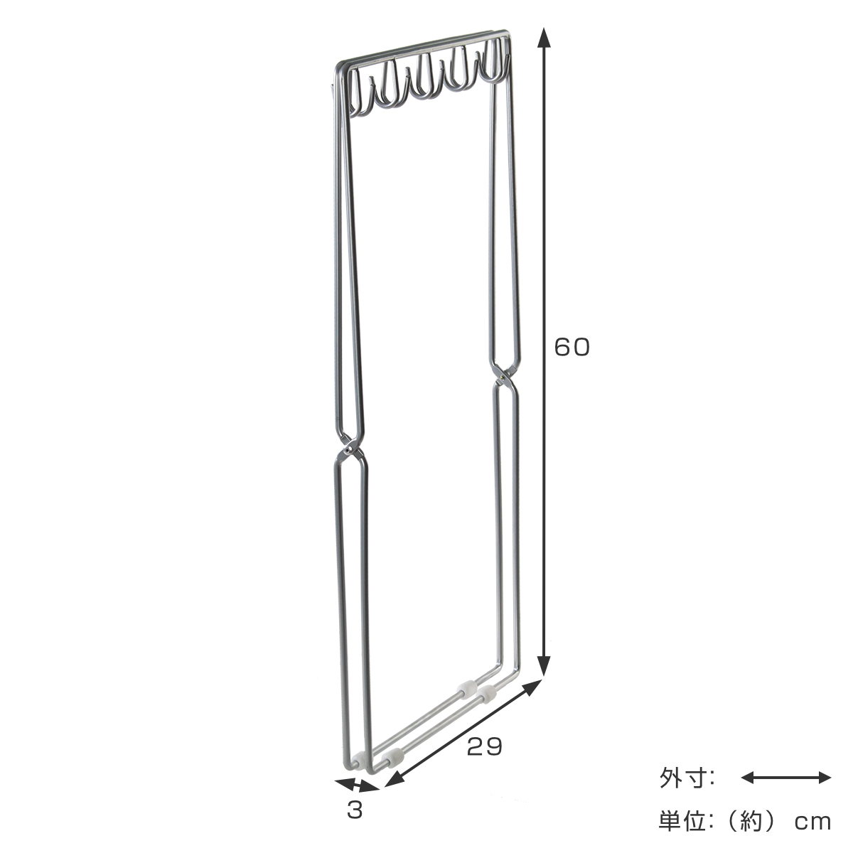 レジ袋スタンド フック5個 ( ゴミ箱 フタな...の詳細画像3