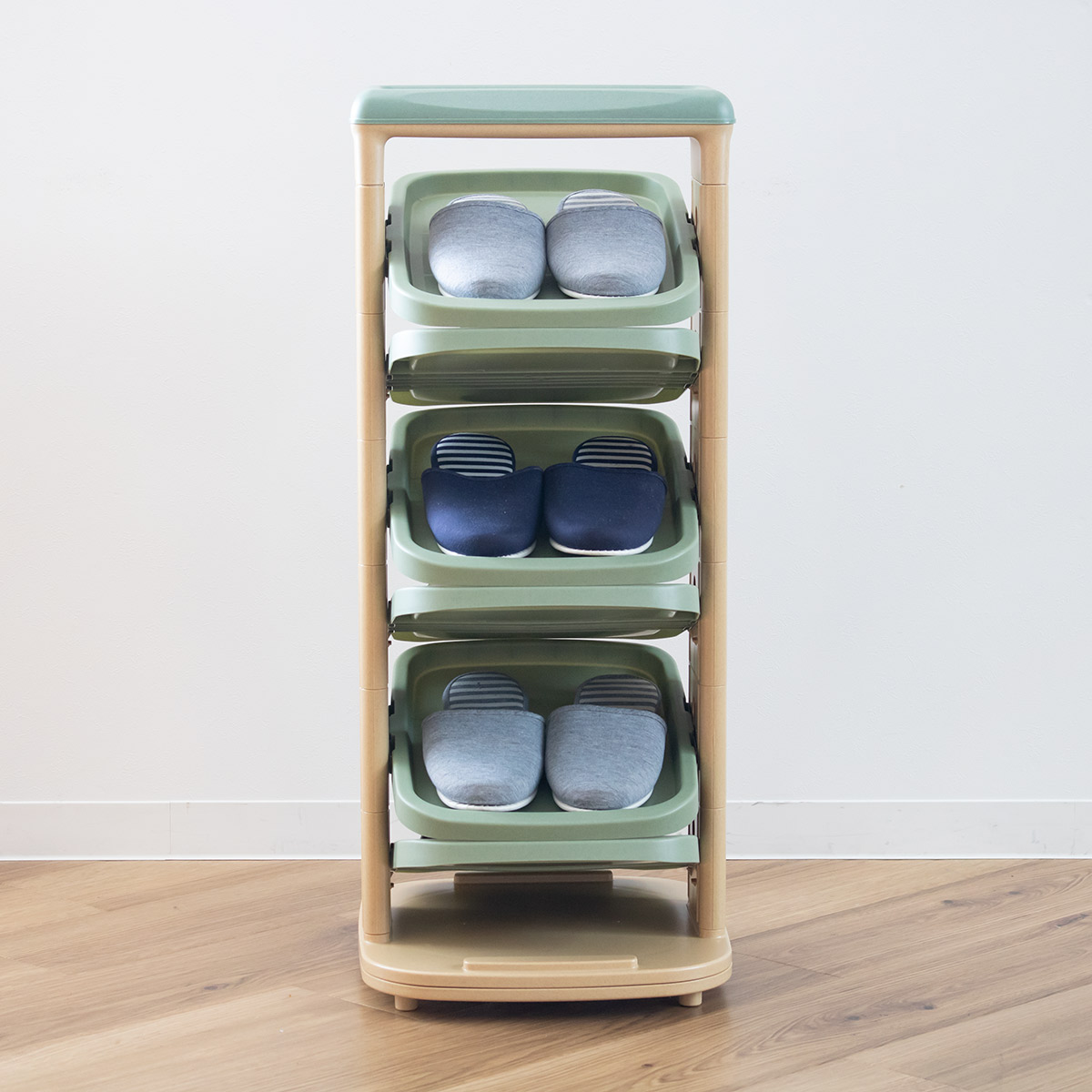 組立不要】360度回転シューズラック 販売 バッグ収納 6段 伊勢藤