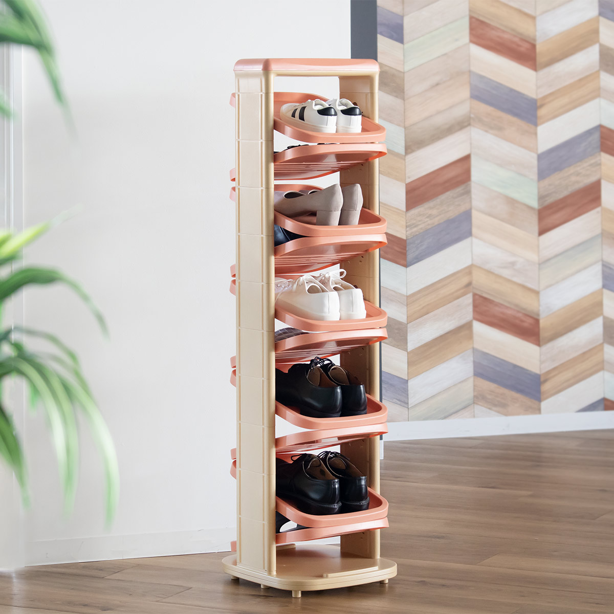 伊勢藤 シューズラック ソルダー 10段 回転 省 スペース （ 下駄箱 靴