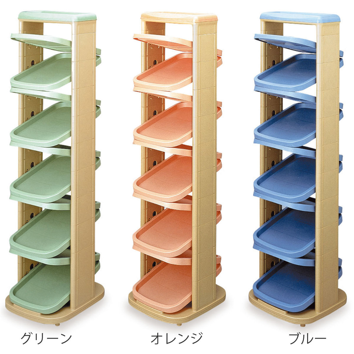 伊勢藤 シューズラック ソルダー 10段 回転 省 スペース （ 下駄箱 靴
