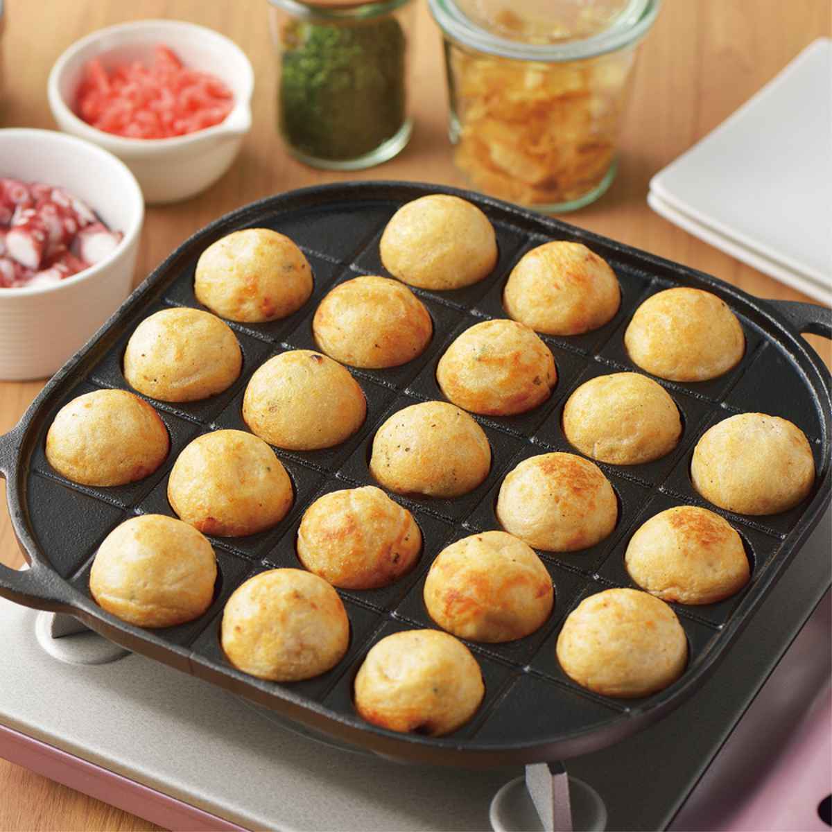 パール金属 たこ焼きプレート 21穴 スプラウト 鉄鋳物製 （ 直火 ガス