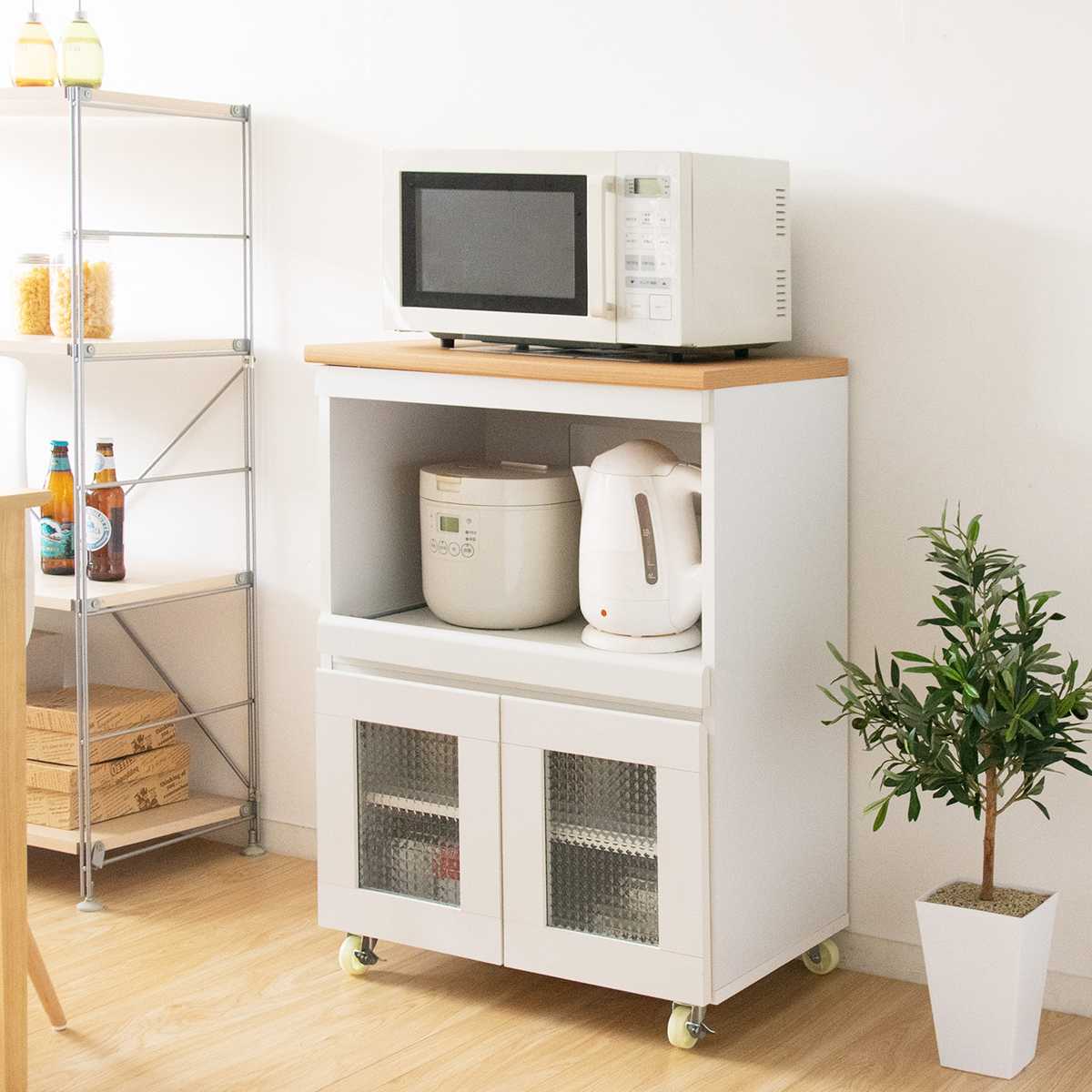 宮武製作所 キッチンラック 幅60cm 完成品 カントリー調 タイルトップ