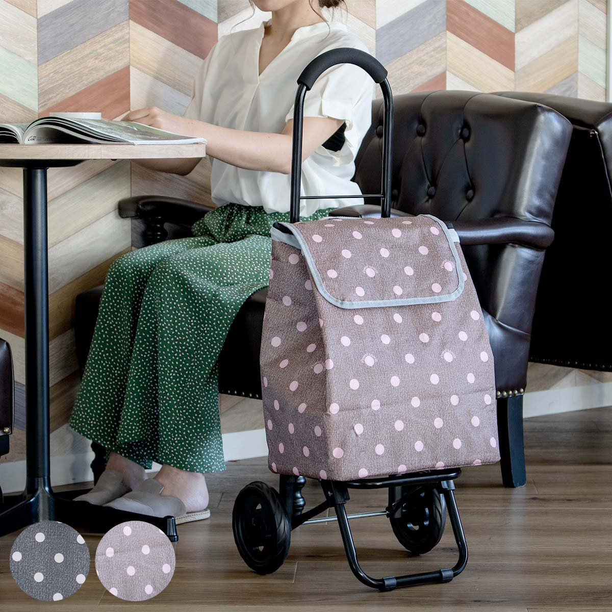 ショッピングカート CHARMISS 水玉 28L 大容量 （ キャリーカート