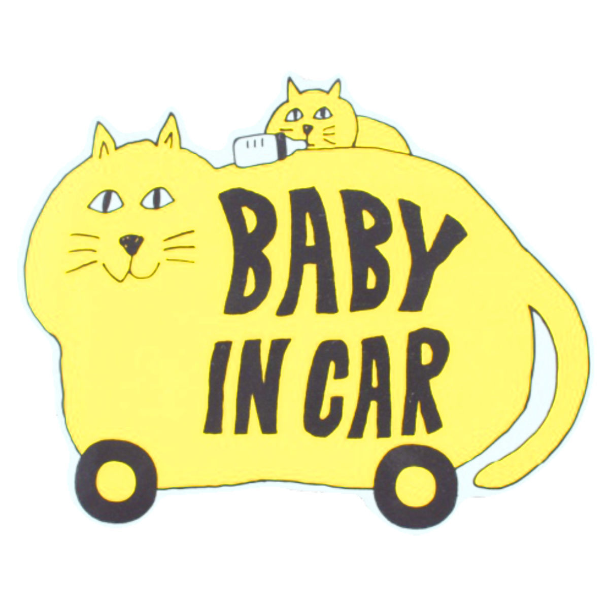セーフティサイン Lien de famille Baby in car ねこちゃん （ カー