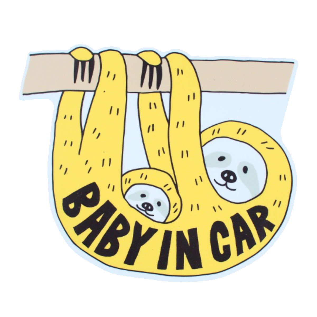 セーフティサイン Lien de famille Baby in car なまけもの （ カーサイン セーフティ サイン ステッカー ナマケモノ マグネット  車 赤ちゃん ベビー ） :385601:リビングート ヤフー店 - 通販 - Yahoo!ショッピング