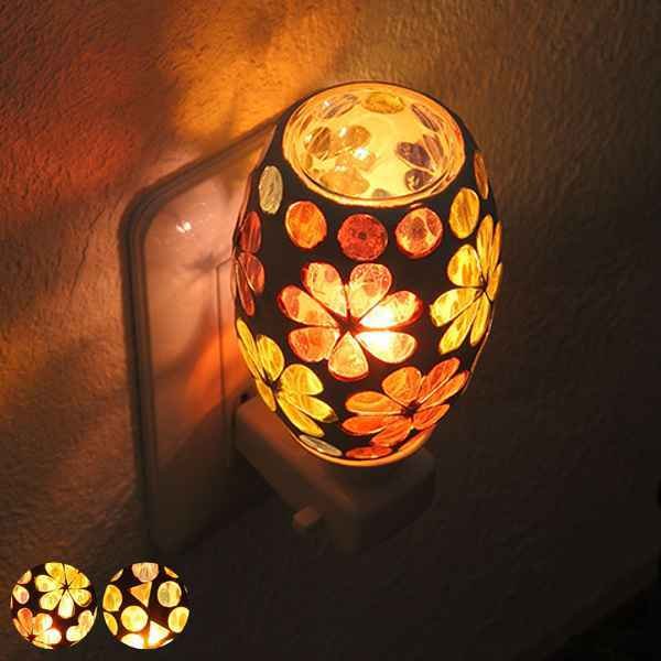 イシグロ アロマランプ モザイクガラス チチェク コンセント型 （ 照明