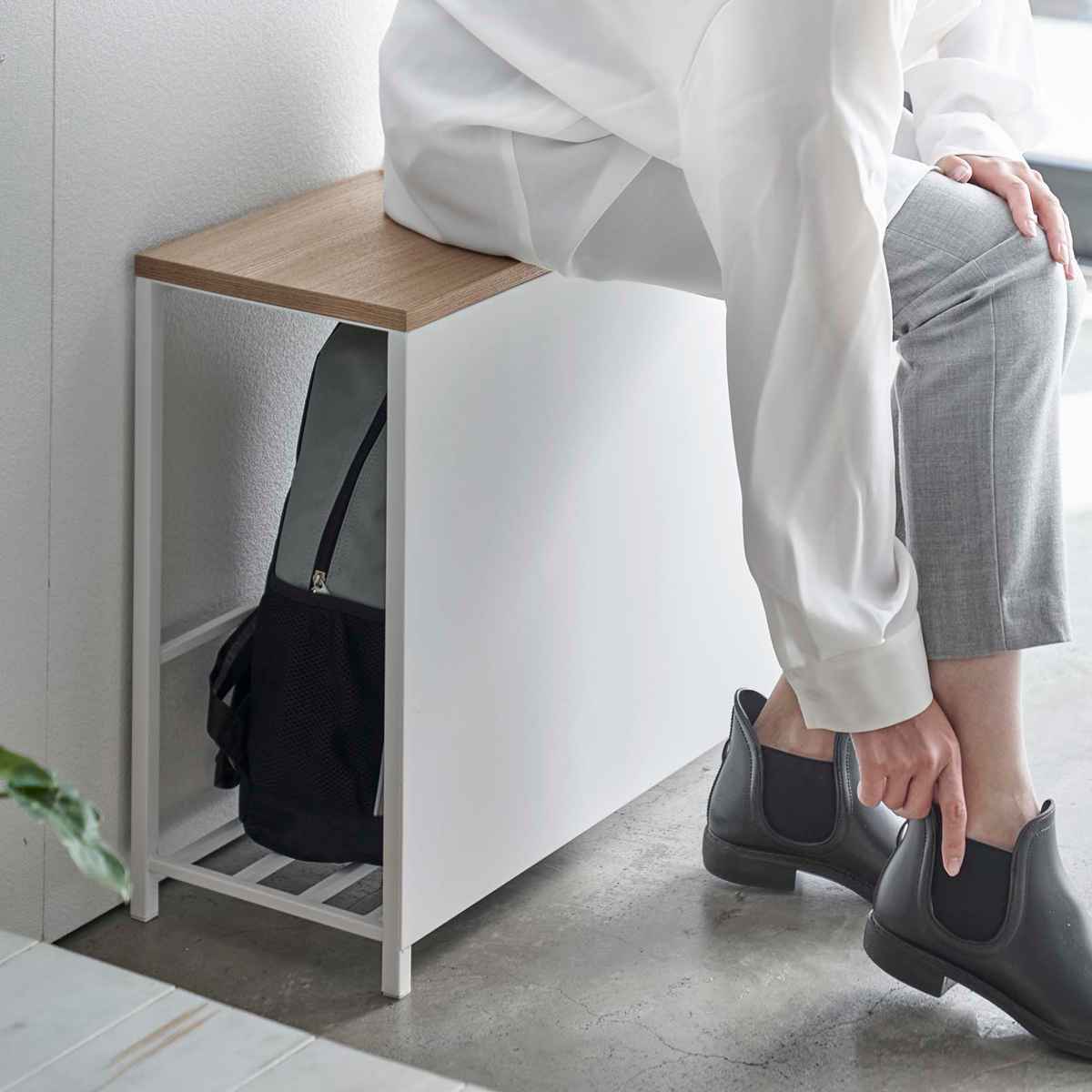 tower 山崎実業 収納付き玄関ベンチ タワー （ 4903208056700 567 玄関