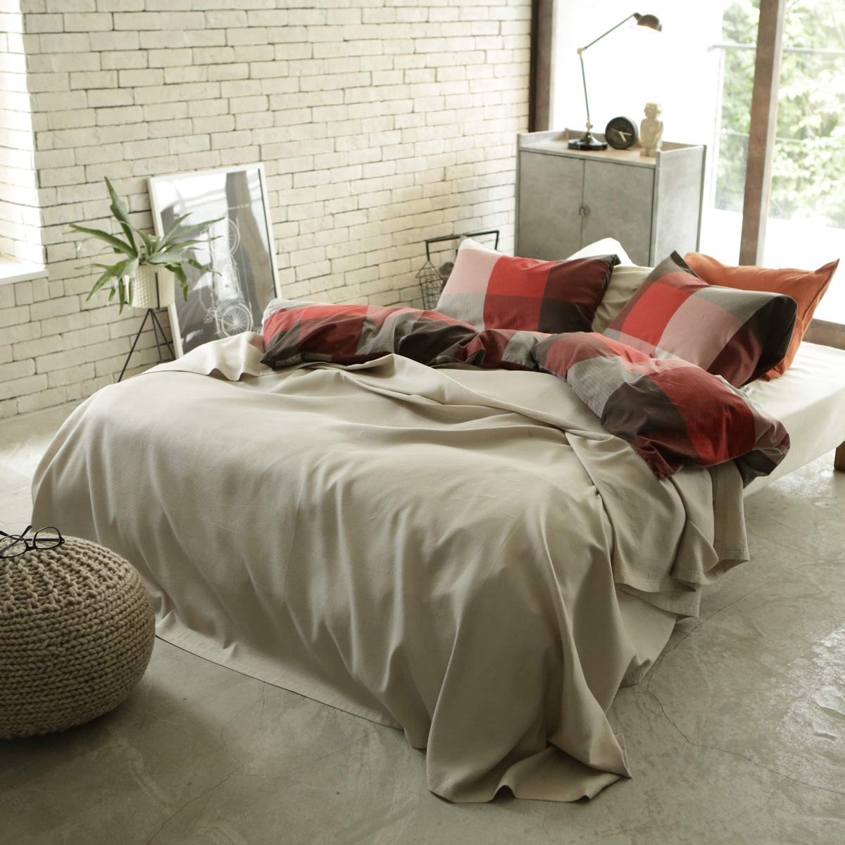 マルチカバー Fab the Home 210×270cm L ハニカム ワッフル 綿100