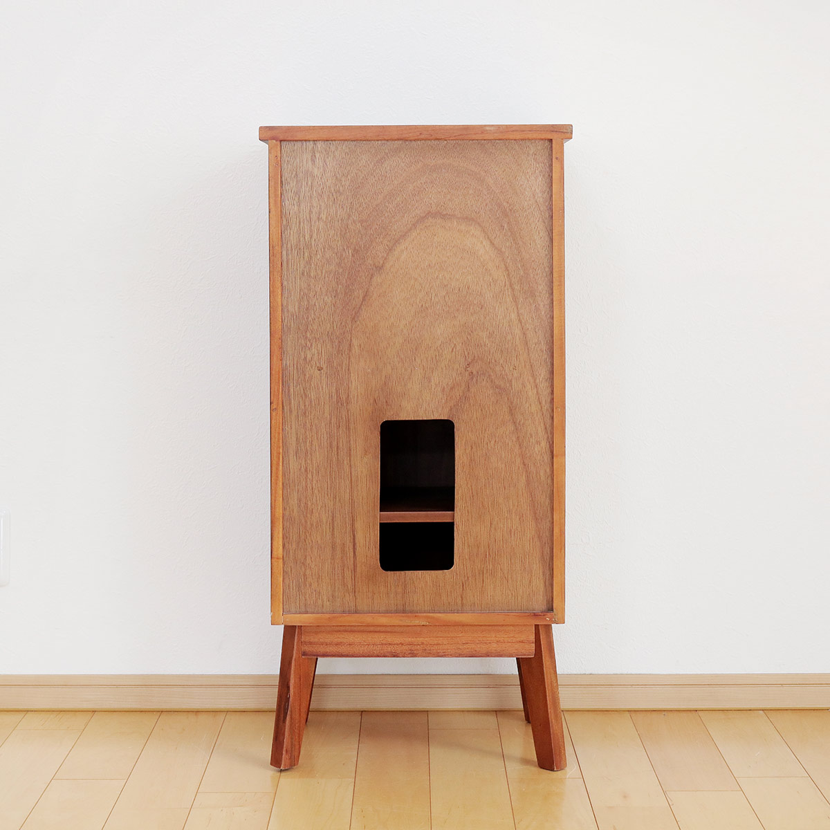 電話台 マホガニー天然木 幅42cm （ 電話 ファックス台 収納棚 収納