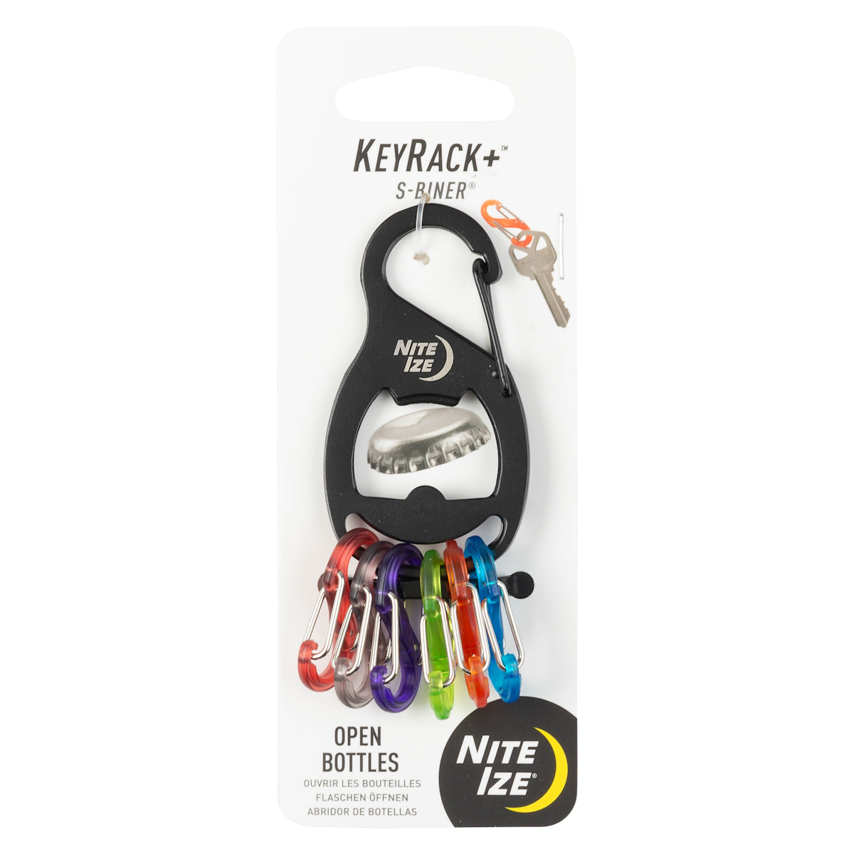 カラビナ エスビナー キーラックプラス 栓抜き機能付 （ ナイトアイズ