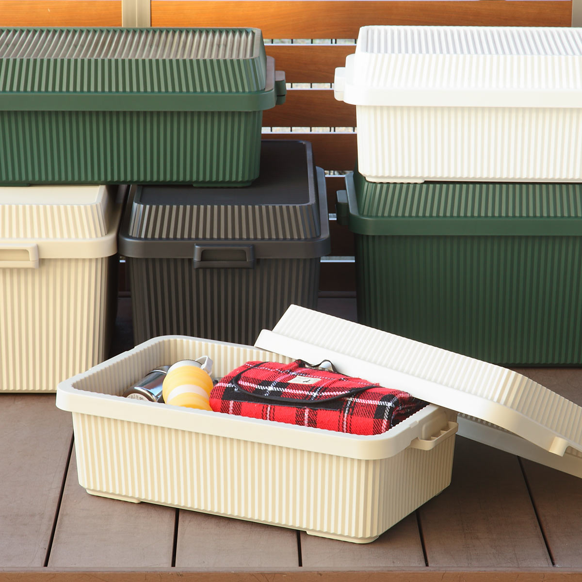 吉川国工業所 コンテナボックス 53L 浅型 スタックアップコンテナー53