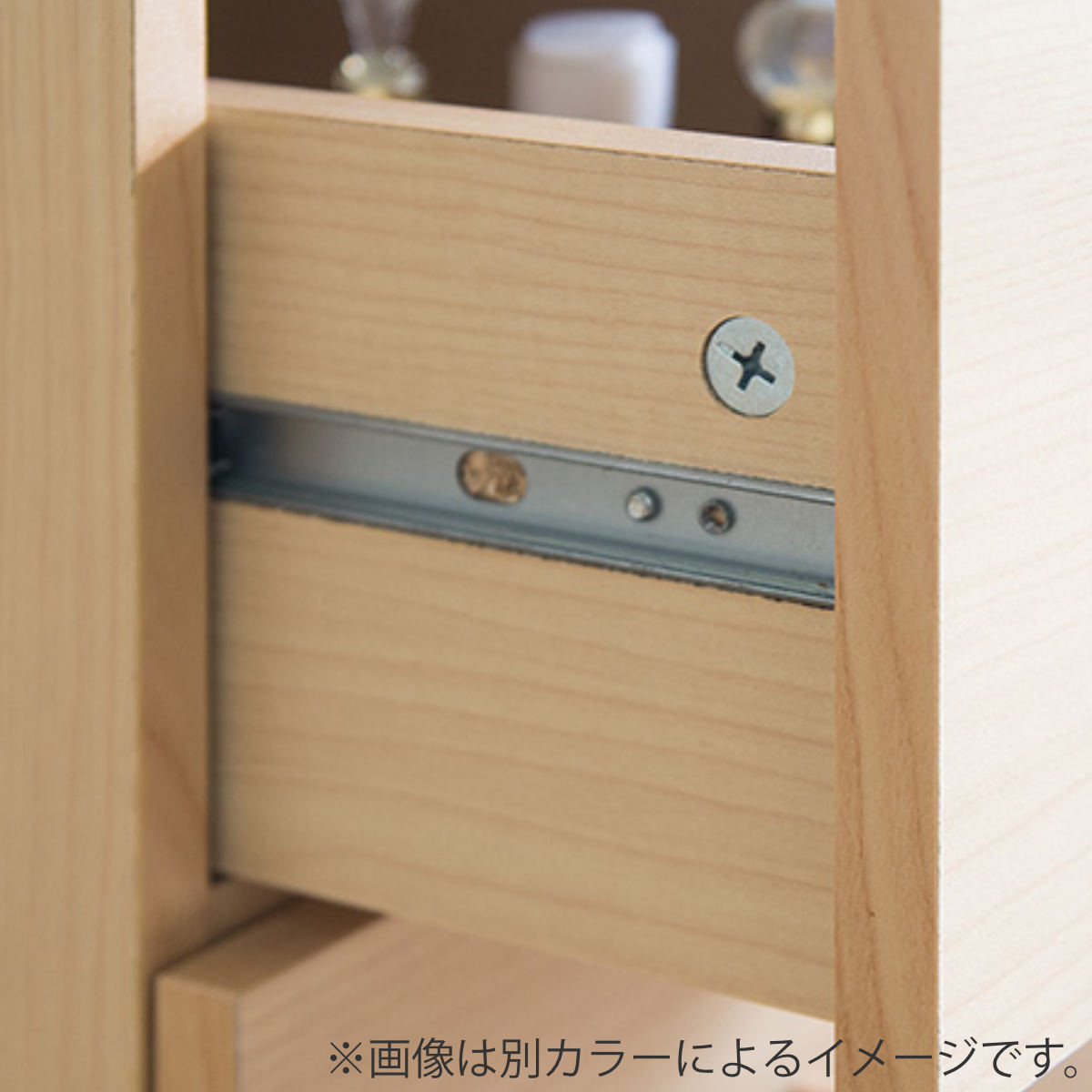 宮武製作所 デスクドレッサー 幅90cm ミラー コスメ収納 引き出し 木目