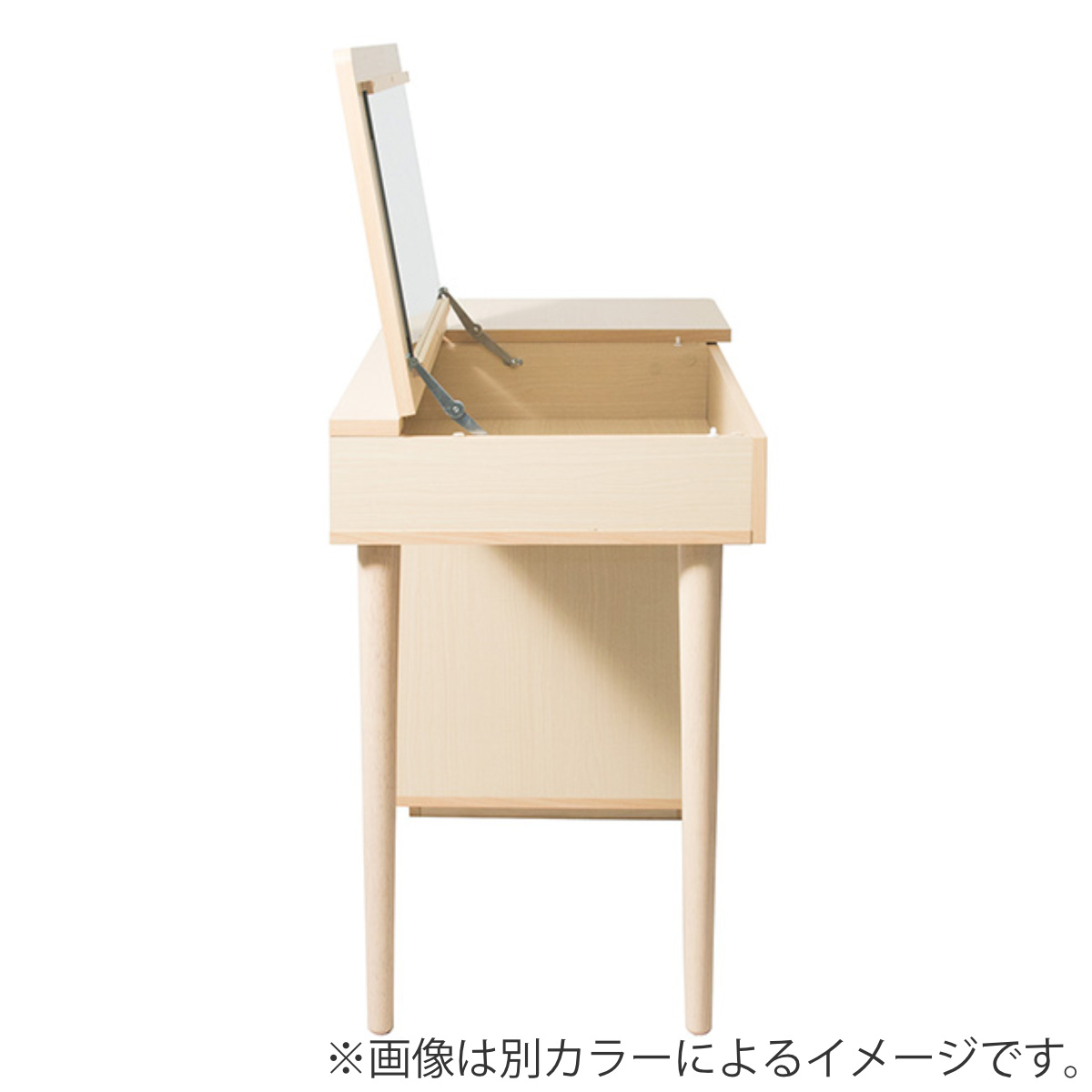 宮武製作所 デスクドレッサー 幅90cm ミラー コスメ収納 引き出し 木目