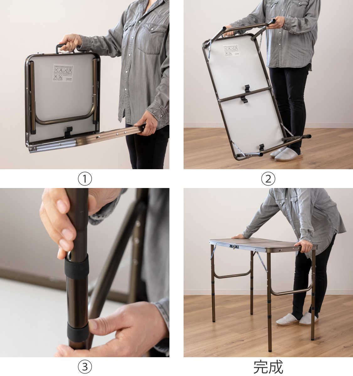 CAPTAIN STAG（キャプテンスタッグ） アウトドアテーブル 45×90cm 高さ