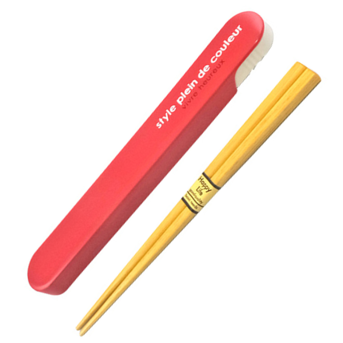 箸箱セット 天然木 箸 18cm カラーズ （ お箸 箸箱 はし 木製 18センチ