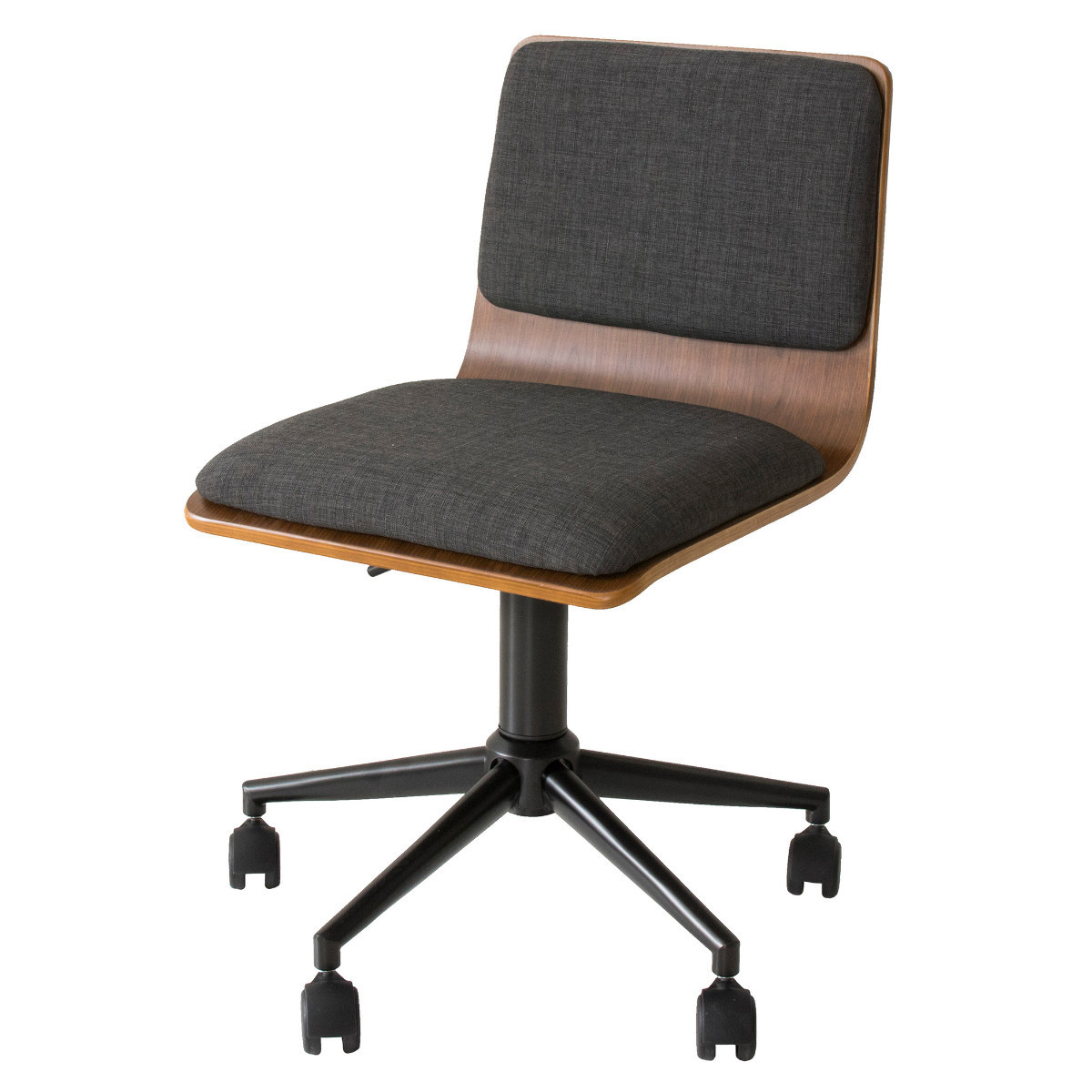 オフィスチェア 座面高44〜54cm 曲木フレーム ブラウン （ デスクチェア チェアー イス 椅子...