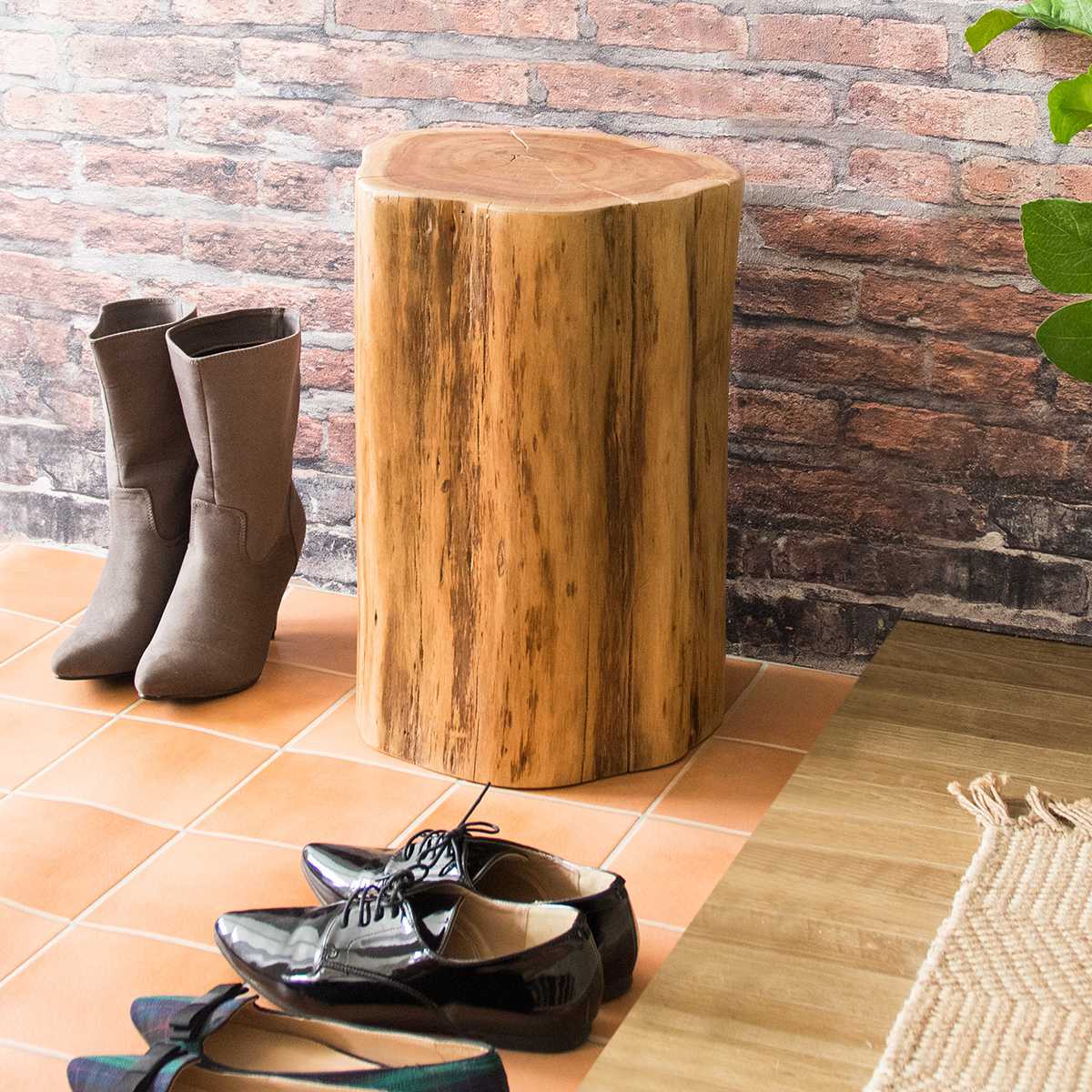 宮武製作所 スツール 高さ48cm 木製 天然木 丸太 （ チェア 椅子 イス