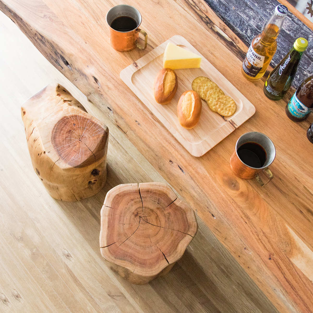 宮武製作所 スツール 高さ48cm 木製 天然木 丸太 （ チェア 椅子 イス