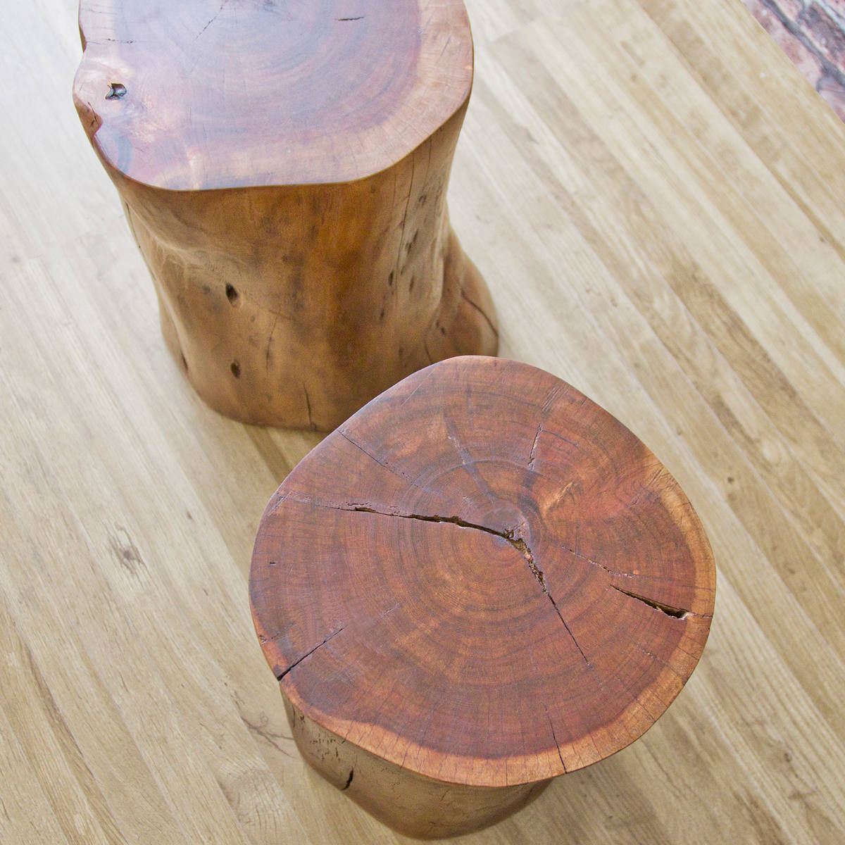 【引き取りお値引き】宮武製作所　木製スツール　天然木 宮武製作所 スツール 高さ48cm 木製 天然木 丸太 （ チェア 椅子 イス