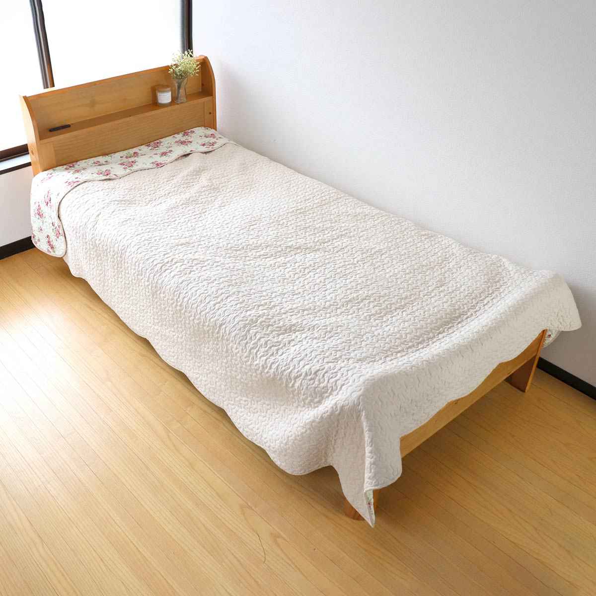 マルチカバー 花柄ウォッシュキルトマルチカバー 190×240cm （ 長方形