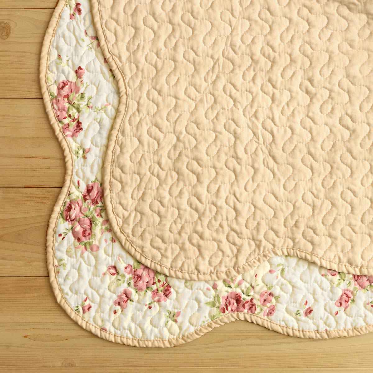 マルチカバー 花柄ウォッシュキルトマルチカバー 190×240cm （ 長方形